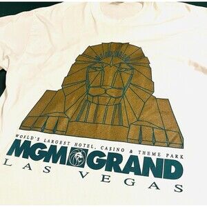 NEW Vintage 1993 MGM Grand Las Vegas Hotel Casino Lion OFFICIAL T-Shirt XL RARE